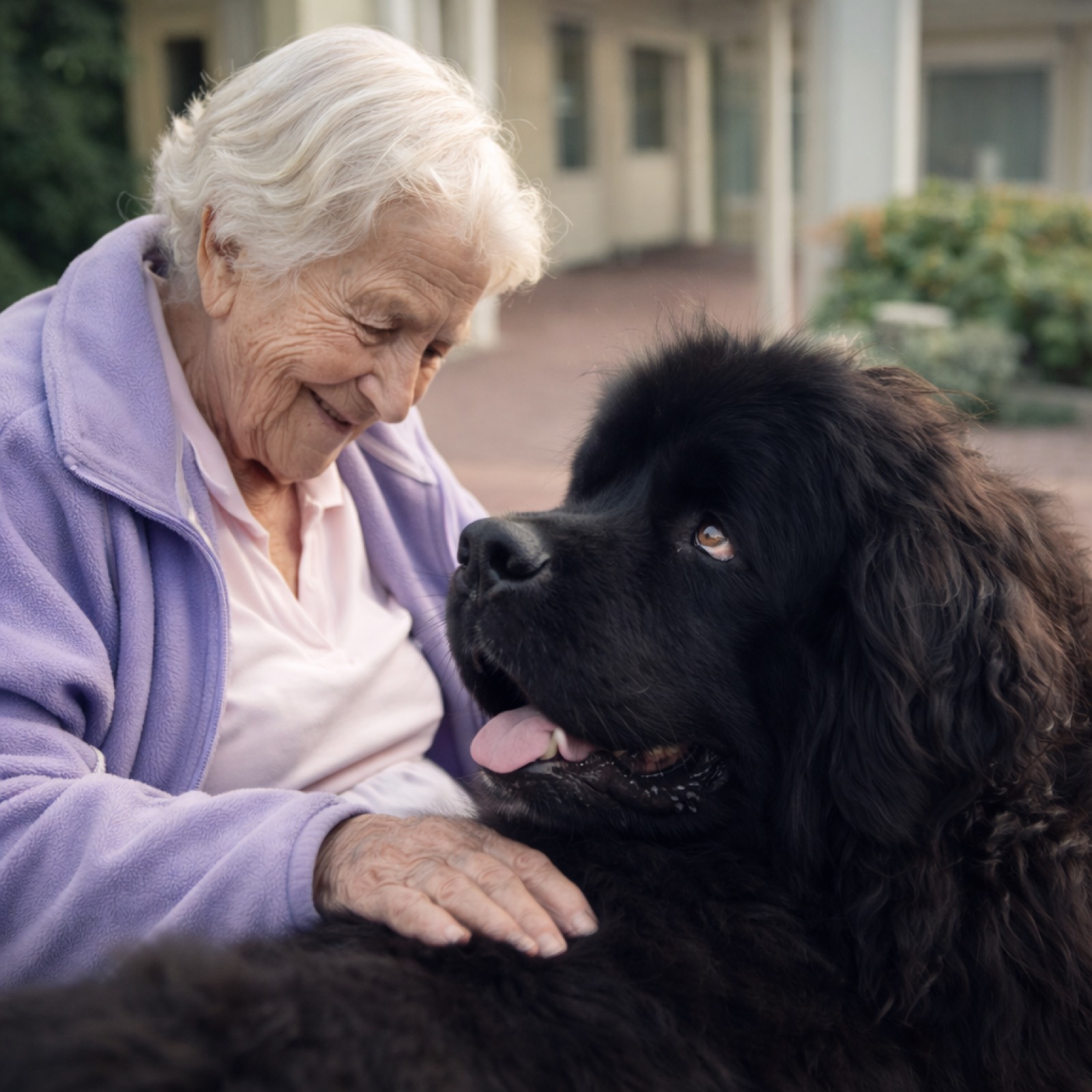 Personne âgée avec un chien